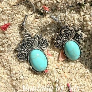 Intricate  Silver turquoise Earrings